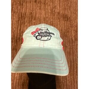 Southern Churn Light Blue Baseball‎ Cap Hat with Red Bow Accent